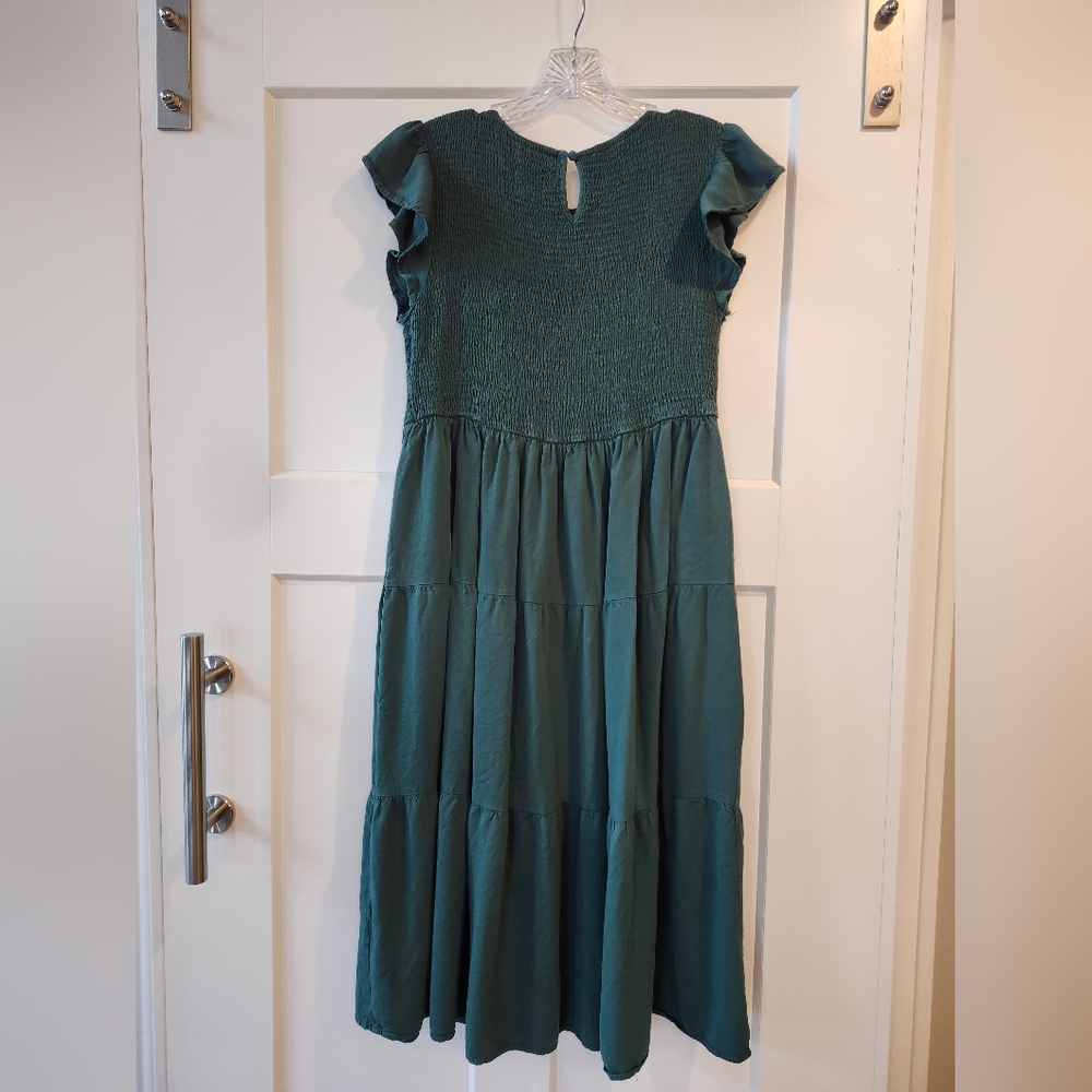 Chic Teal Midi Dress For Women Size M - Picture 3 of 4